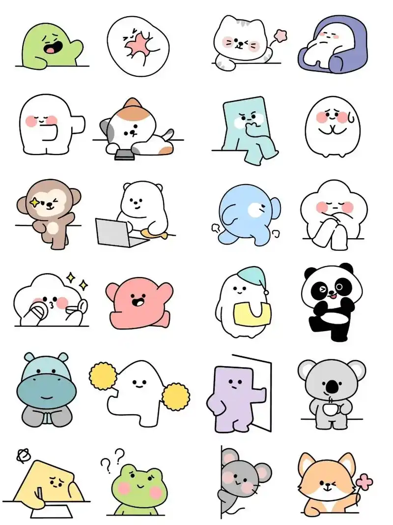 可爱小卡通素材.#图文伙伴计划 #简笔画 #卡通 #画画 # - 抖音