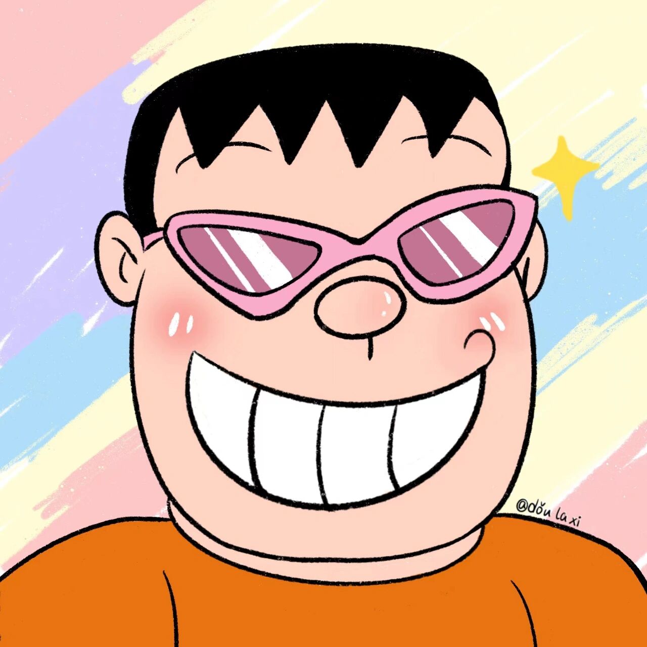 🌈哆啦a梦情侣头像🌈胖虎小夫篇  我们偶遇在夏日的清晨 在那狭窄