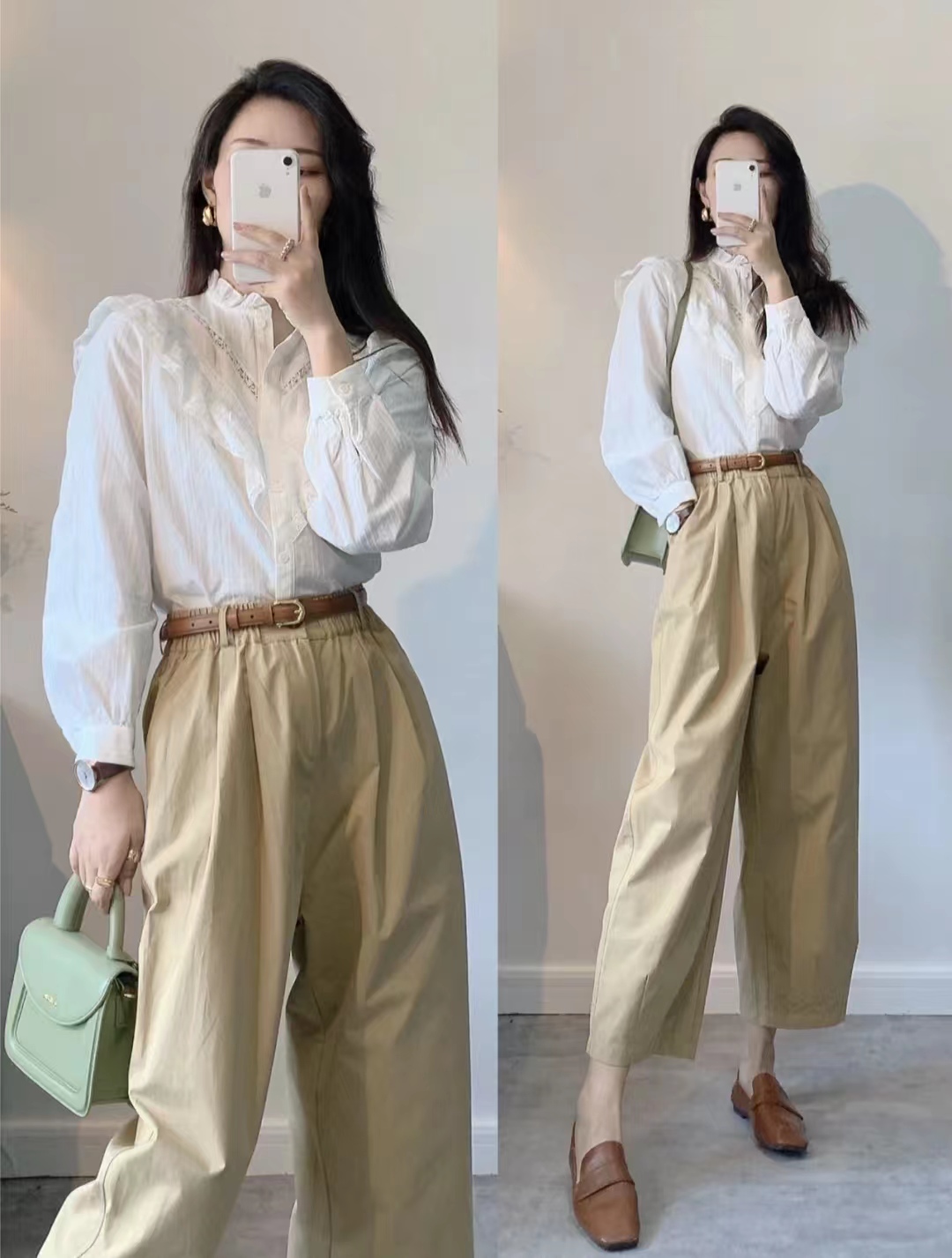 卡其色裤子搭配这8个颜色外套才好看,50套穿搭合集美出高级感_上衣