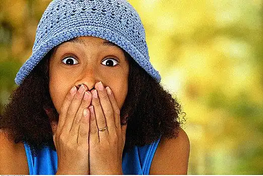 女孩,肖像,捂脸,手