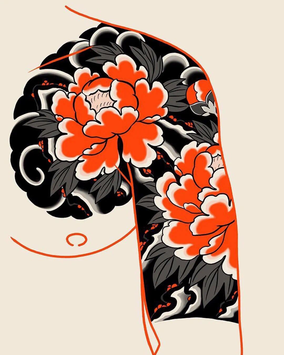 老传统花臂 半甲纹身 手稿分享	老传统 湛江纹身 湛江刺青 满背纹身