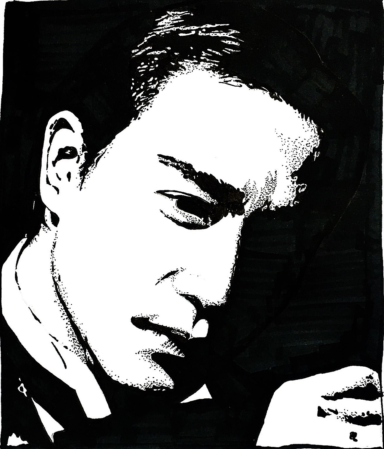 马克笔手绘张国荣插画