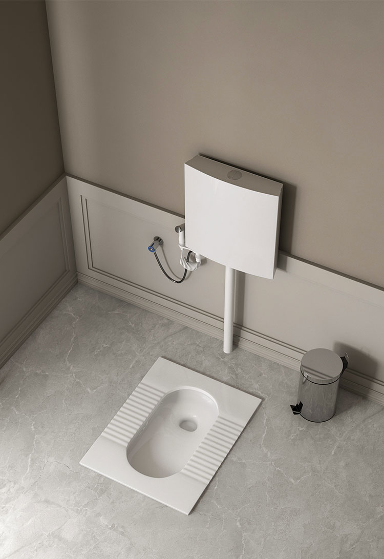 套装家用蹲坑大便器蹲厕防臭卫生间厕所洗手间前排水陶瓷便盆大便池