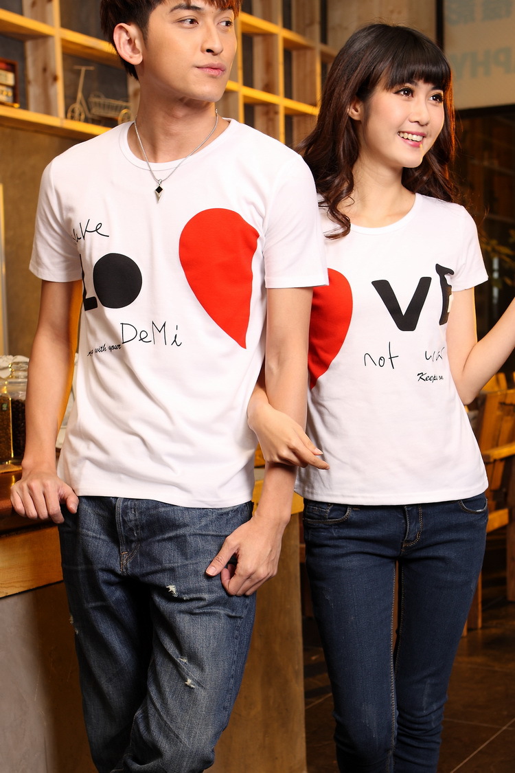 纯棉韩版情侣装2016夏季男女士新款式短