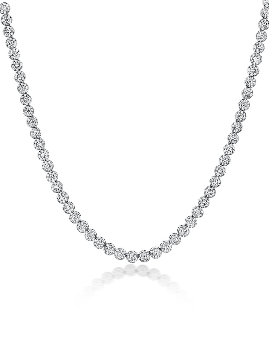 18k金奢华满钻项链全钻锁骨链豪华钻石毛衣链 可定制