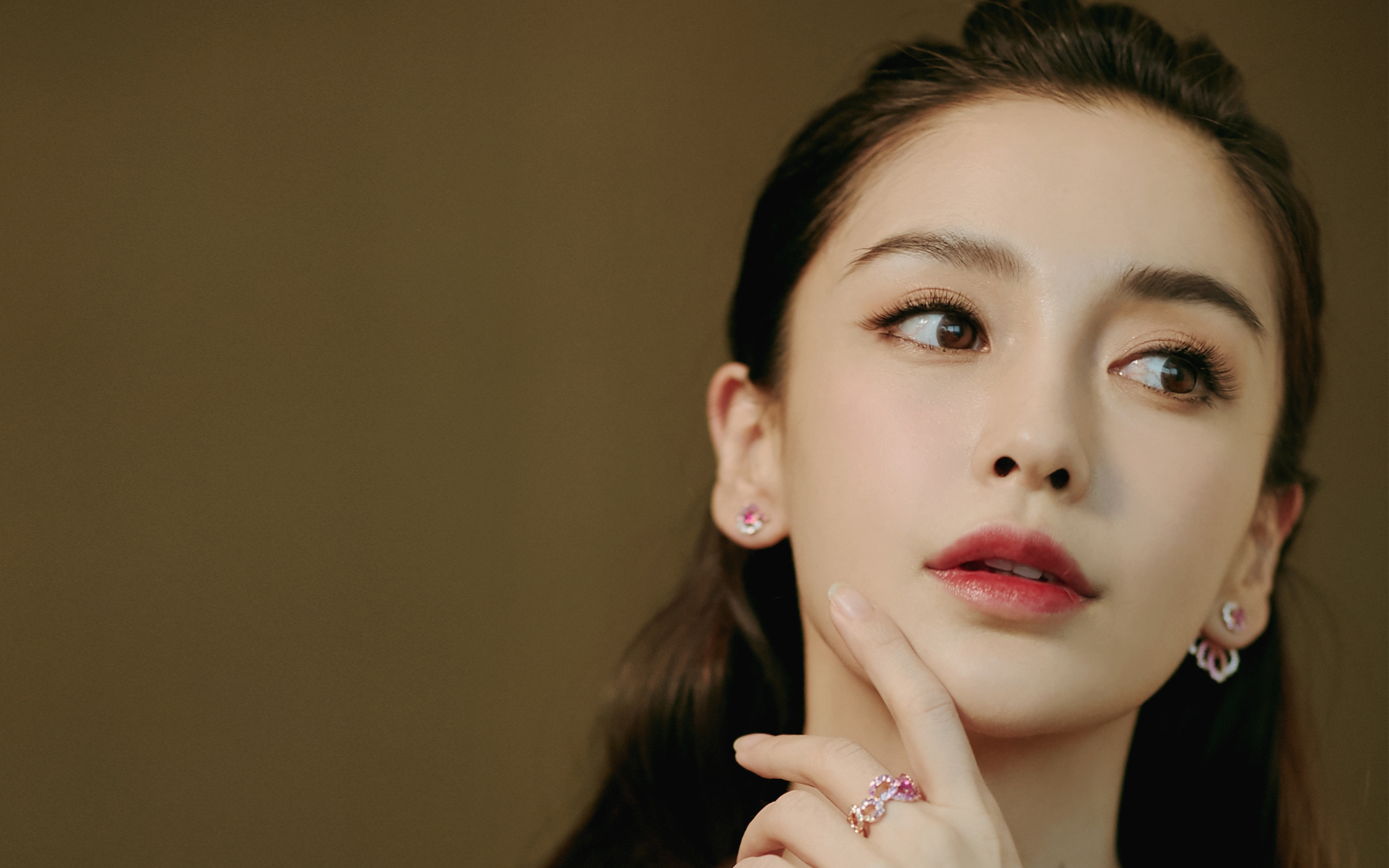 angelababy黑纱礼服性感图片桌面壁纸