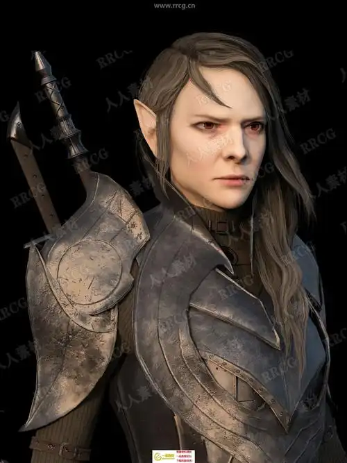 男性精灵骑士战士人物角色高质量3d模型