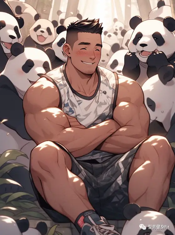 漫画里的肌肉男,超可爱