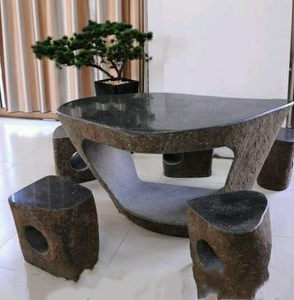 石桌石凳庭院花园天然茶几图片