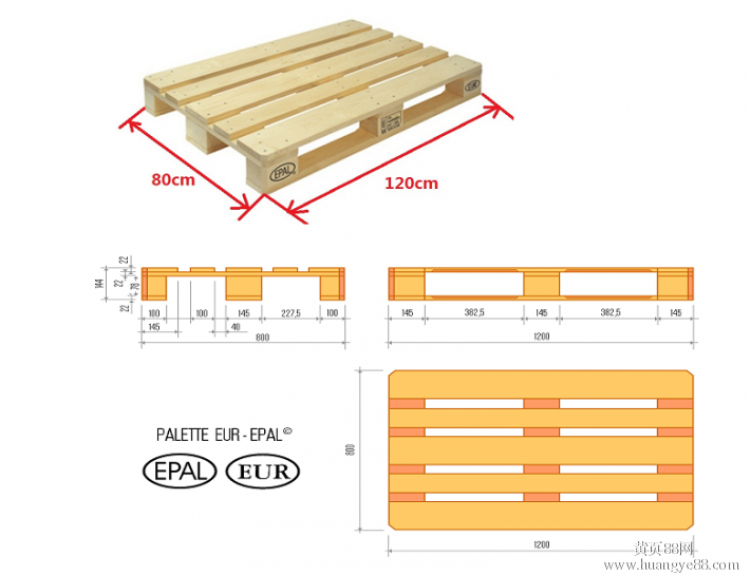 锦思玥 欧标实木熏蒸叉车托盘铲板物流仓库地台垫仓