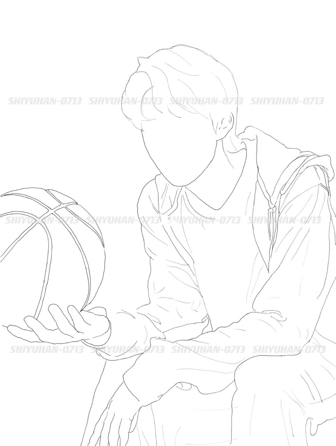 刘耀文最新微博线稿