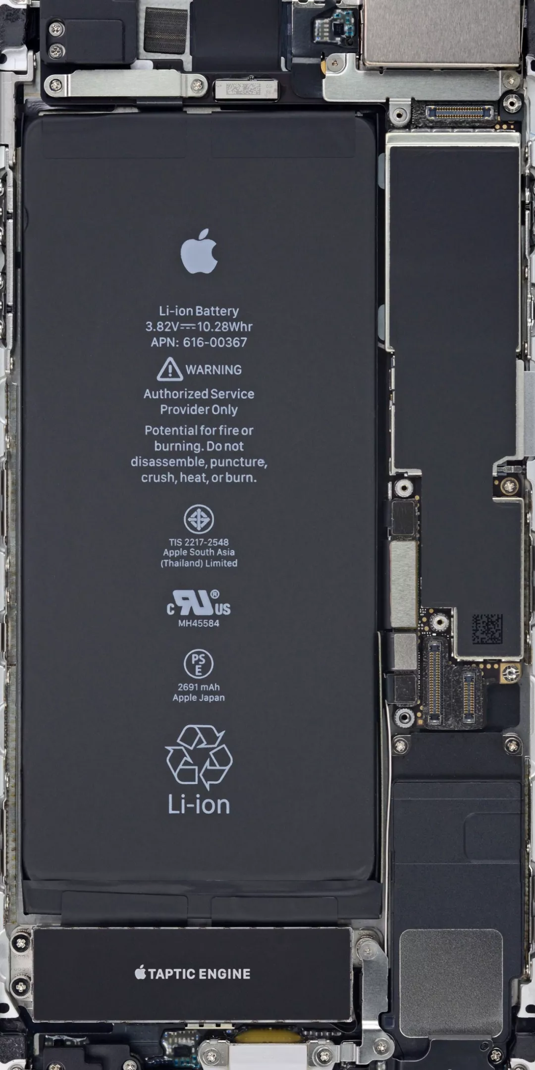 壁纸|假装手机是透明的零件壁纸,超酷!