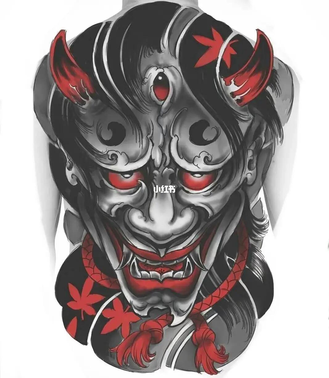 满背般若纹身图案素材手稿