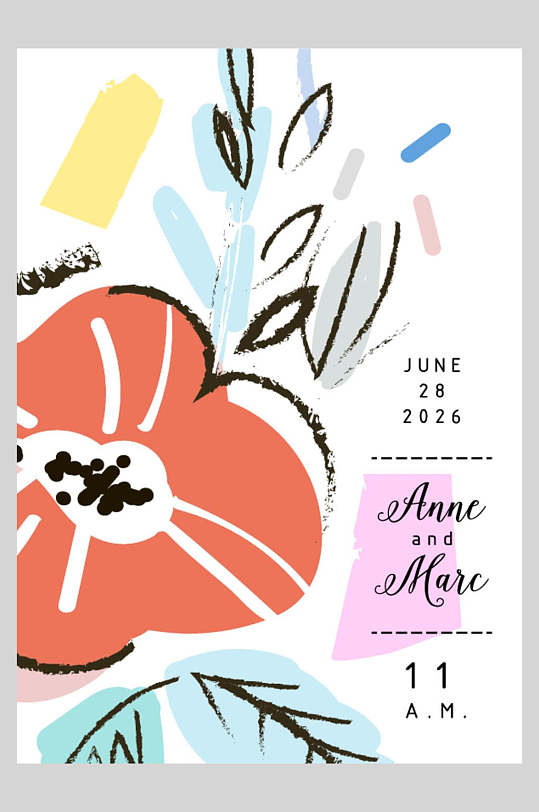 简约花卉手绘海报图片-简约花卉手绘海报设计素材-简约花卉手绘海报