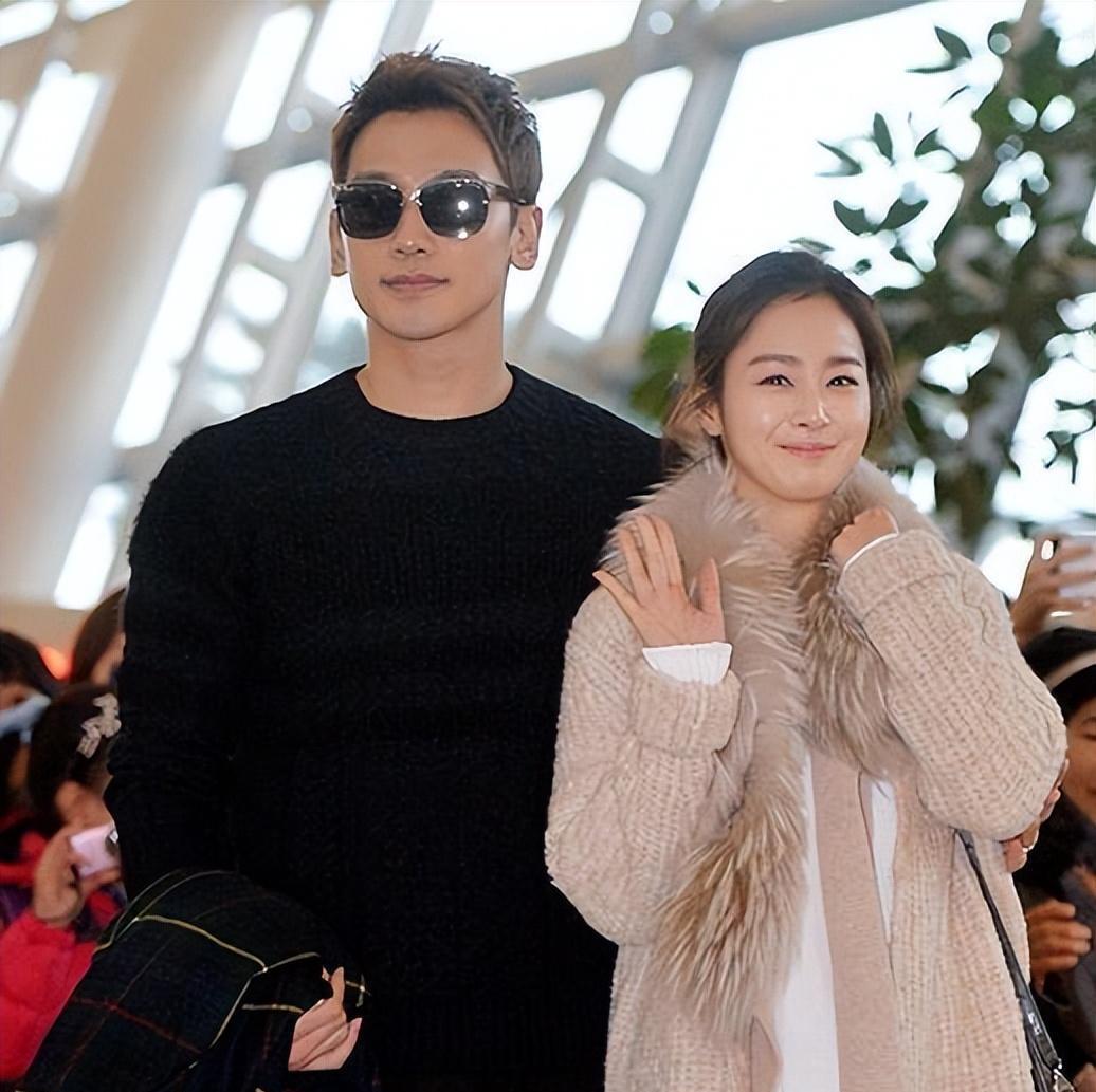 韩国明星夫妇rain(郑智薰)和金泰熙一家四口同框的画面罕见曝光,醋排