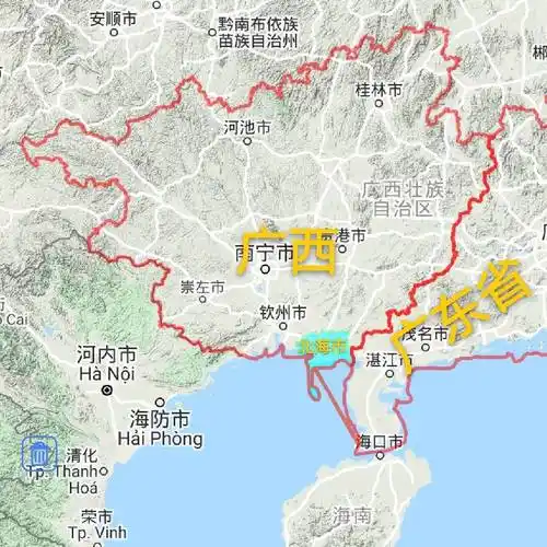 北海市是哪个省广西北海市地图全图