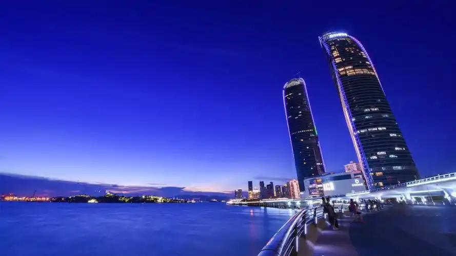 厦门双子塔唯美夜景图片