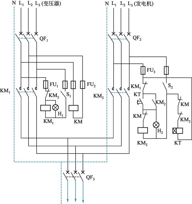图8-20 双电源自动切换电路