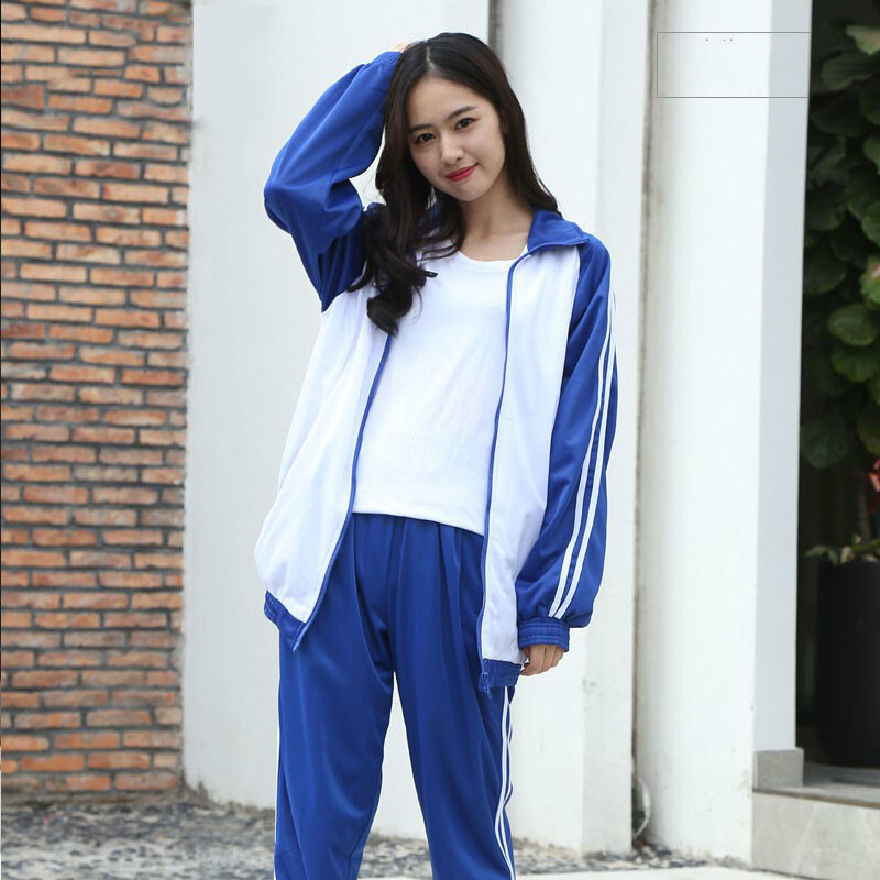 匆匆那年校服套装学院风高中学生班服韩版蓝白运动会开幕式服装