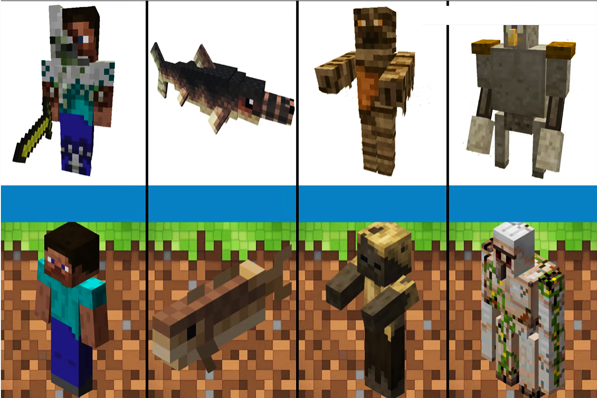 我的世界:mc里24种生物的,变异后的样子,"美西螈"太萌了!