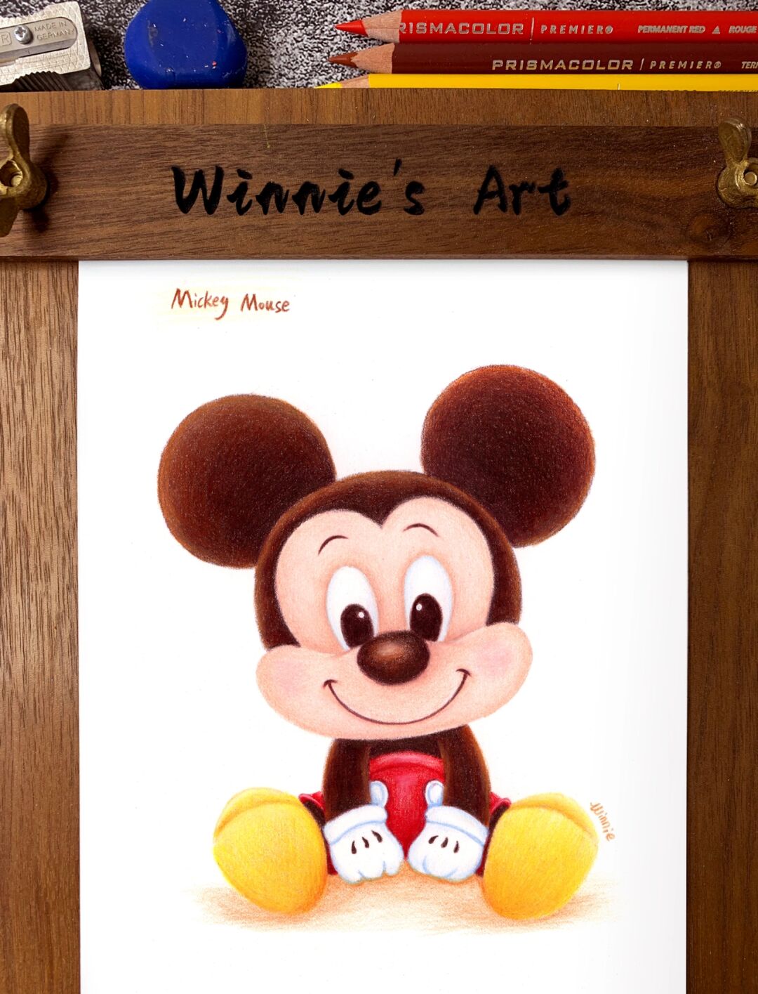 【手绘彩铅迪士尼】米奇/附线稿 老规矩:完整绘画过程视频在主页的