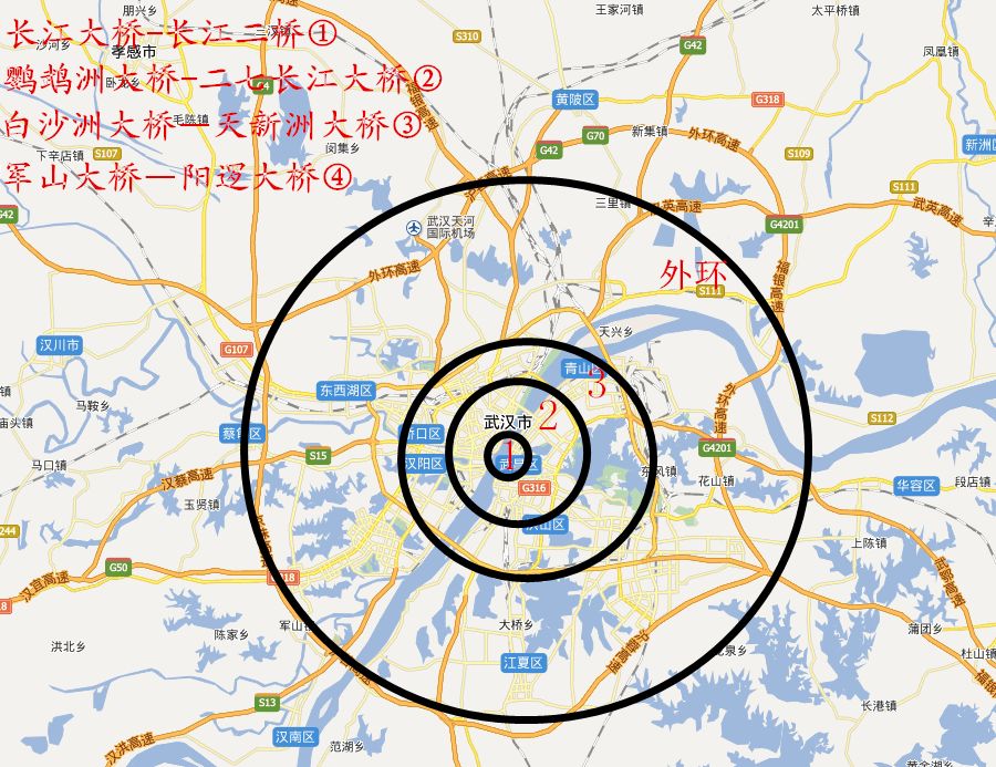 想知道: 武汉市武汉市一二三环线在哪?