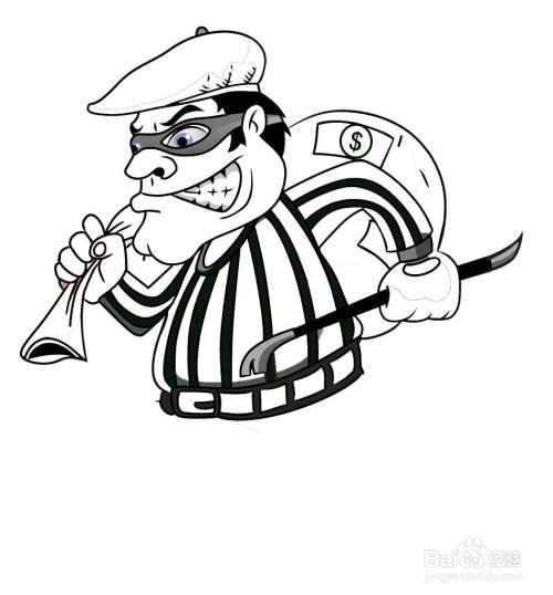 卡通小偷的简笔画