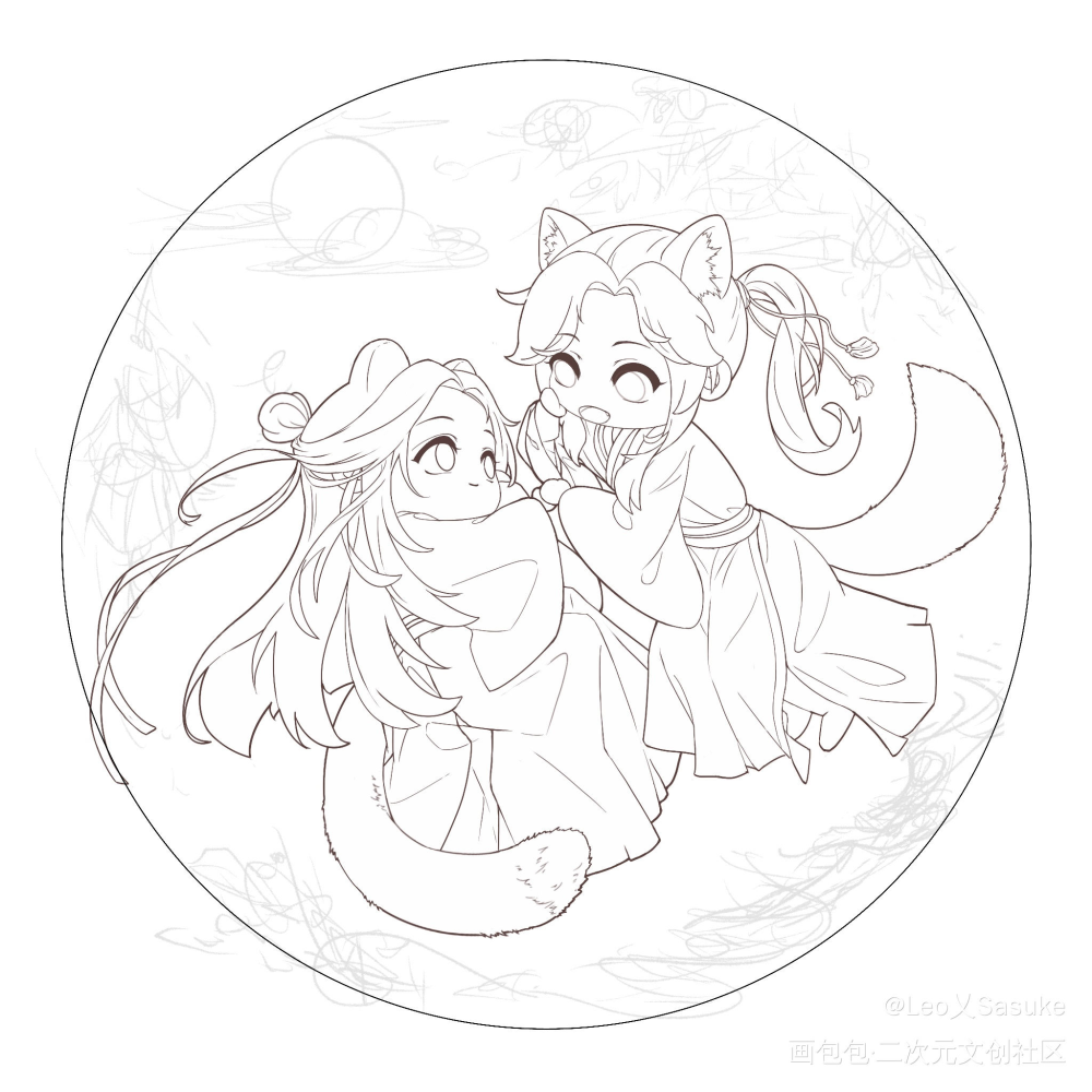 天官赐福花怜谢怜花城绘画作品