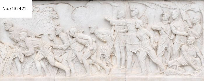 人民英雄纪念碑汉白玉浮雕抗日敌后游击队