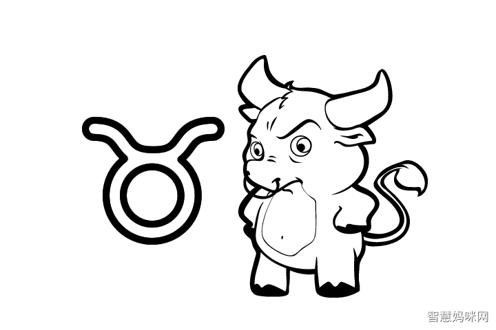 小葩画十二星座简笔画金牛座