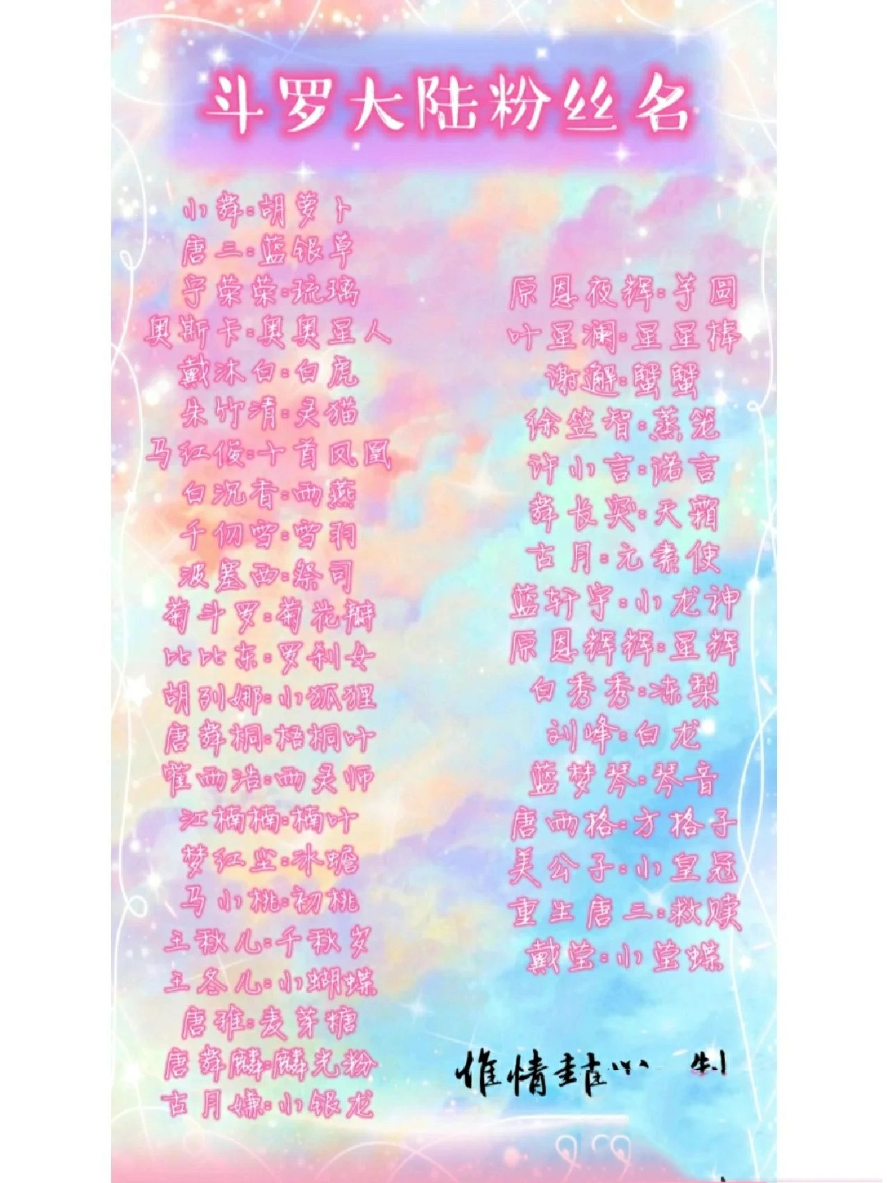 斗罗大陆粉丝网名来咯!