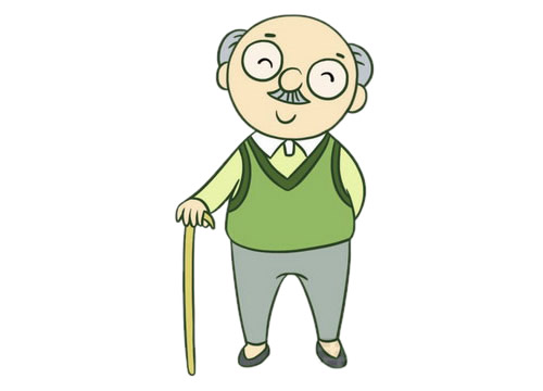 爷爷简笔画的画法步骤步骤教程及图片大全
