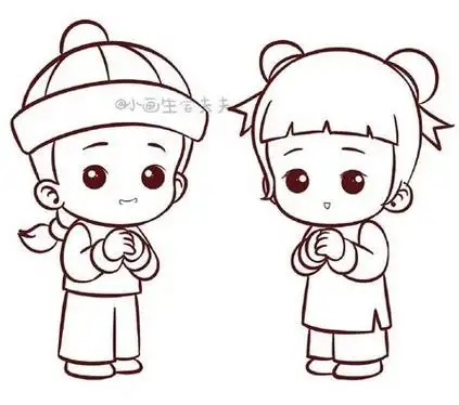 怎么画猪年春节拜年小猪卡通儿童简笔画春节拜年简笔画过年拜年的简笔