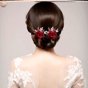 喜婆婆盘发头饰婚礼喜妈妈头花发饰盘头回门服新娘结婚头戴饰品