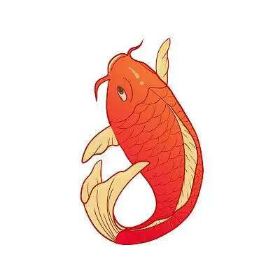 红色手绘卡通锦鲤鲤鱼新年春节装饰元素png素材