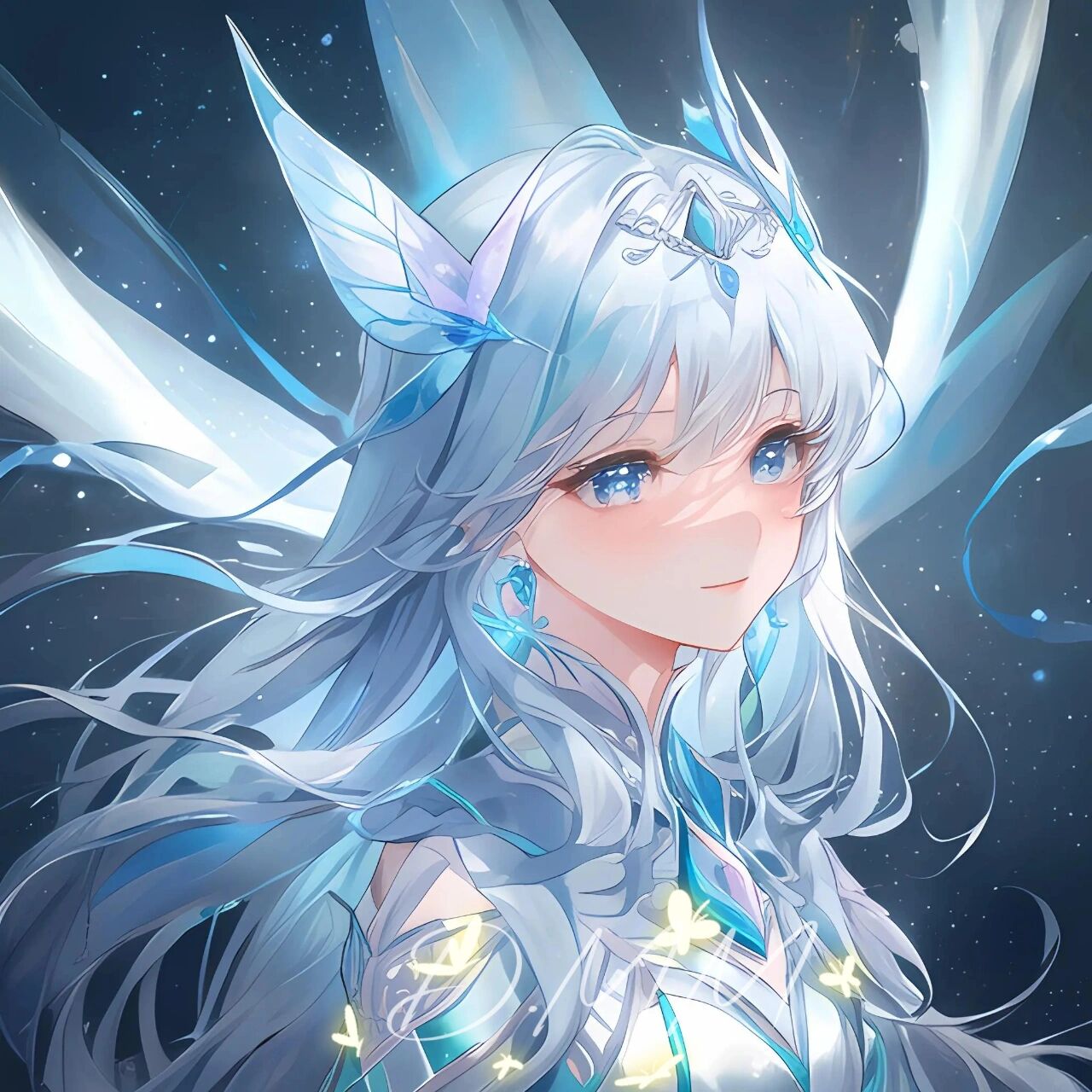 蓝色动漫女生头像 78梦幻有意境78颜值绝美      作者一只大毛毛