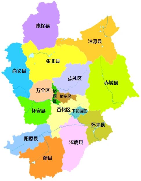 张家口行政区划 张家口市,河北省辖地级市,总面积为36357平方公里,常