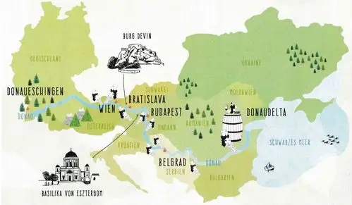 多瑙河全长2850km