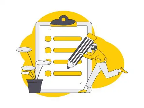 邀请好友进行问卷调查扁平矢量概念运营插画