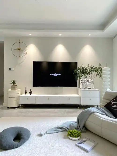 只刷乳胶漆的电视背景墙简单又好看呐75