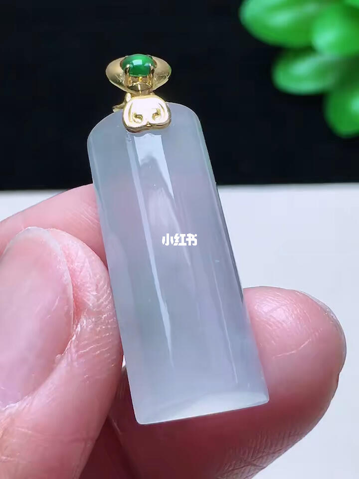 999完美18k金镶嵌无事牌翡翠吊坠编号fyq