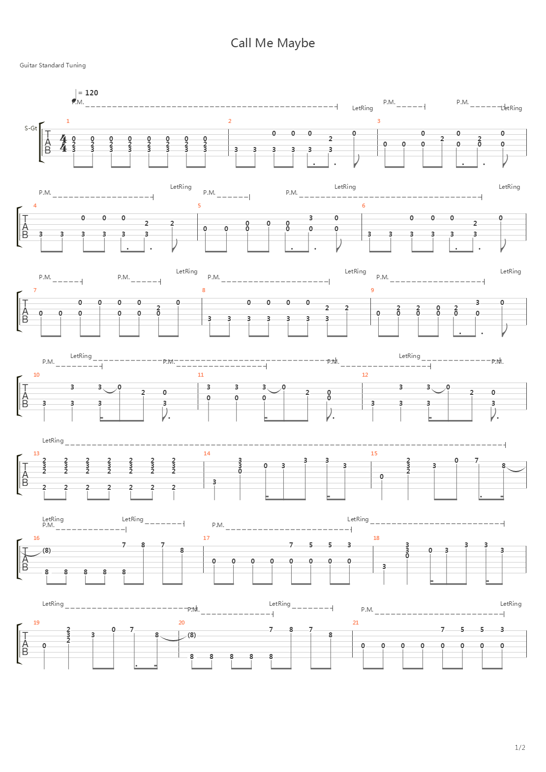 call me maybe吉他谱