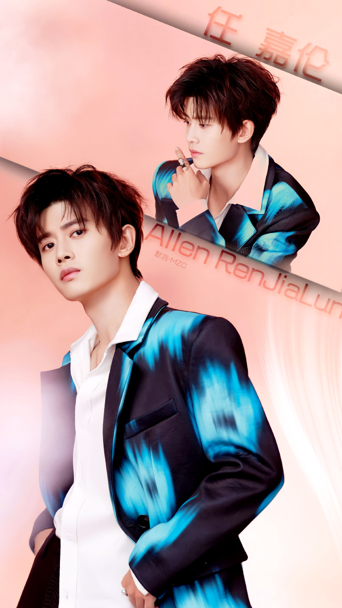 任嘉伦扎染西装##月满桃颜任你相会