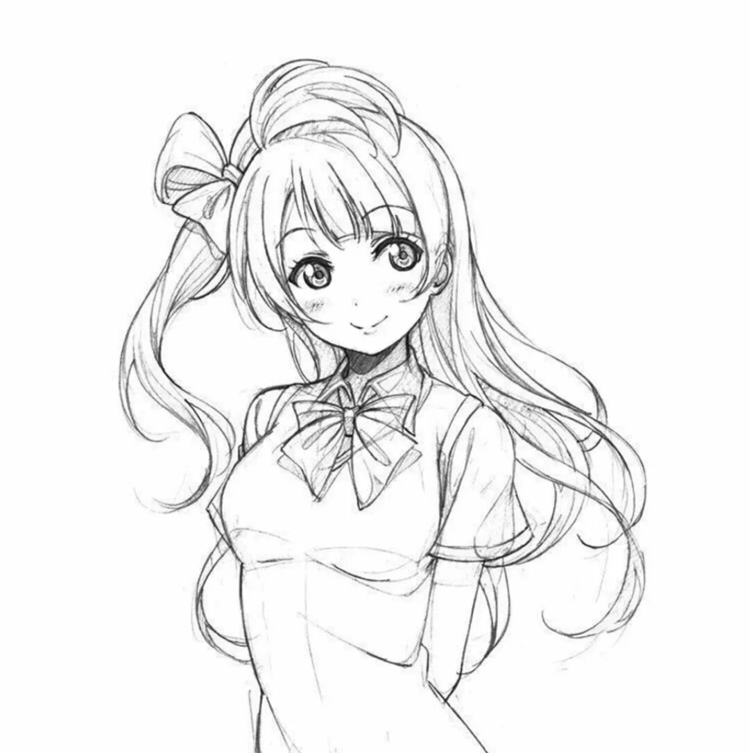 【素材】动漫人物线稿临摹必备参考__凤凰网