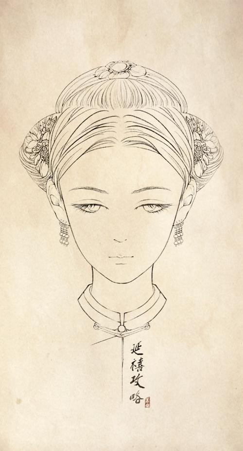 古代美丽妃子 strong>简笔画 /strong>古代人物简笔画