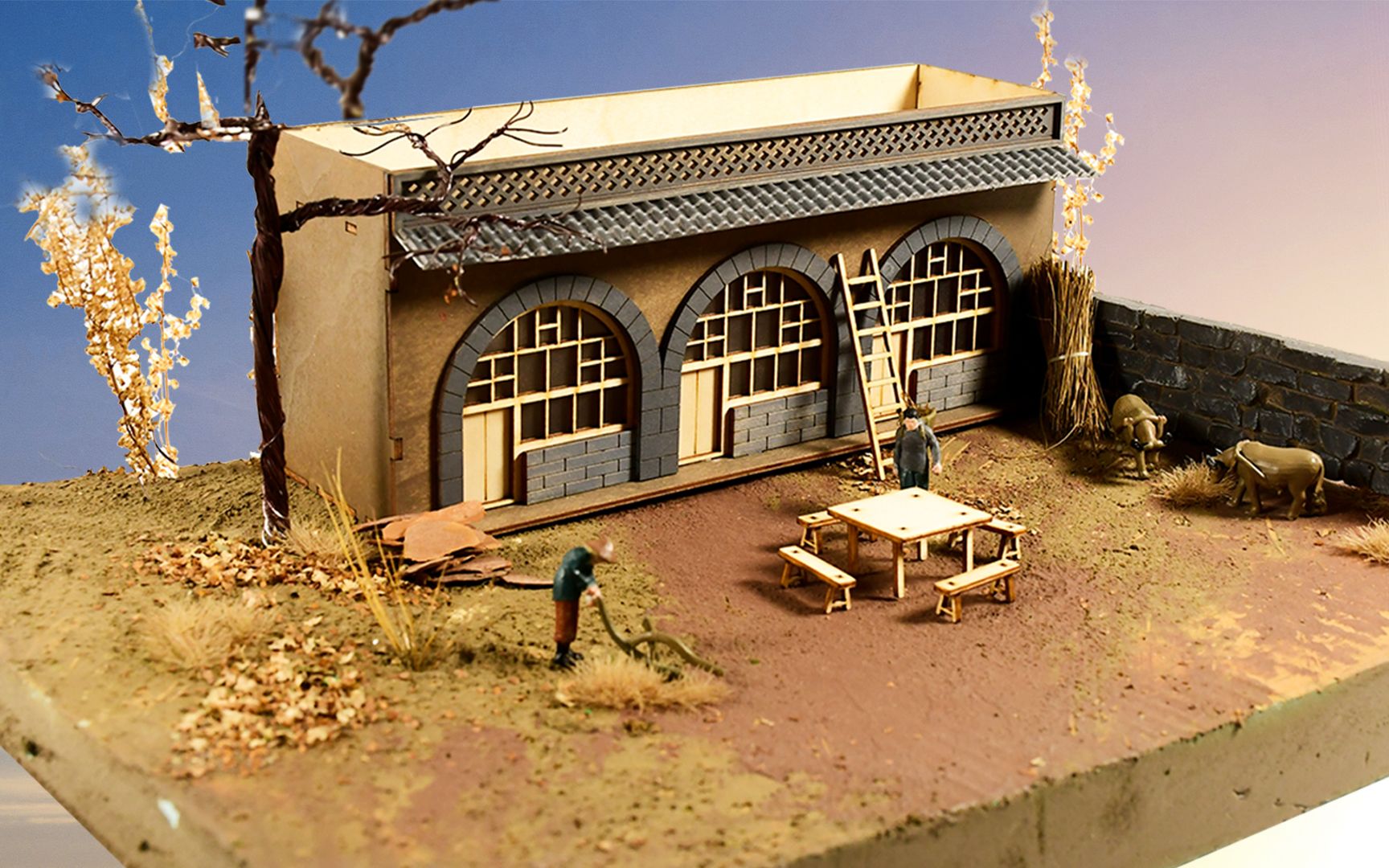 窑洞场景模型场景制作教程,窑洞房子拼装