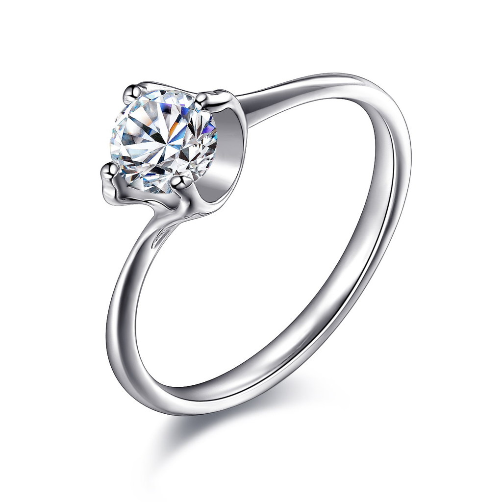 可比钻石戒指款式二十二--铂金扭臂镶钻图片_3