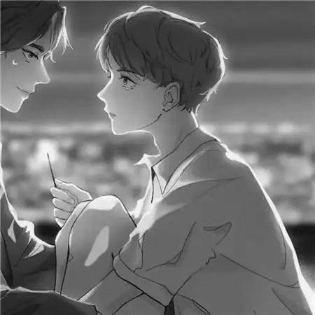 黑白基友头像一左一右帅气动漫图片