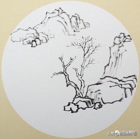 水墨画入门基础画步骤,水墨画入门教程(山水画教程——《秋水扁舟独去