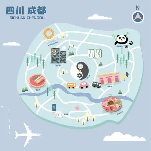 成都景点旅游map